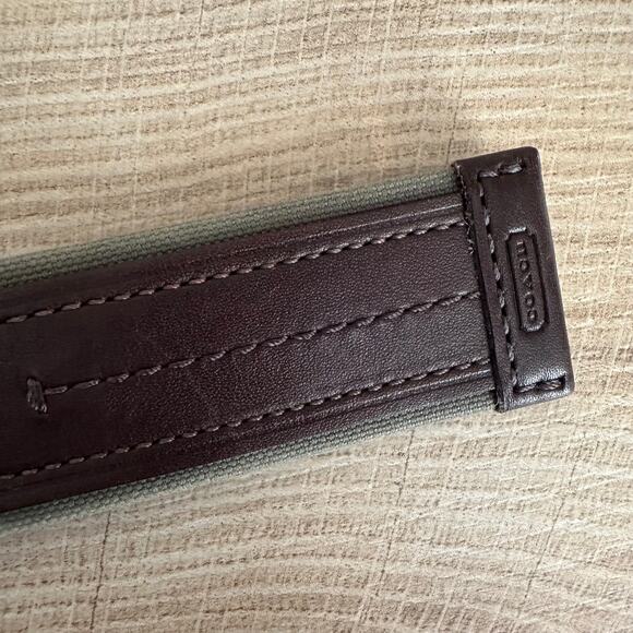 Coach Leather and Canvas Silver Tone Hardware Belt 38 inch - Picture 6 of 8